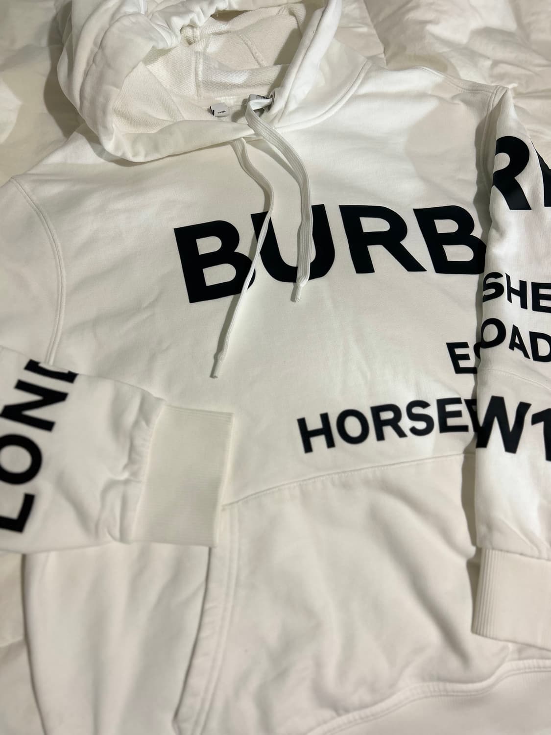 버버리 호스페리 프린트 코튼 후드 화이트 상품이미지1