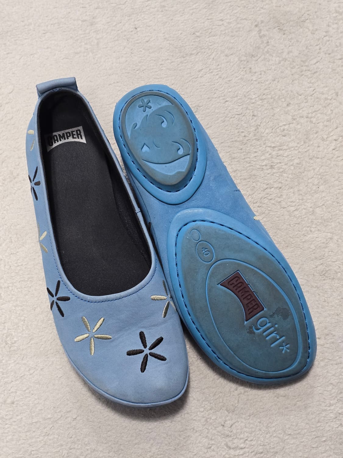 Camper 캠퍼 트윈스 블루 누벅 발레리나 40 상품이미지5