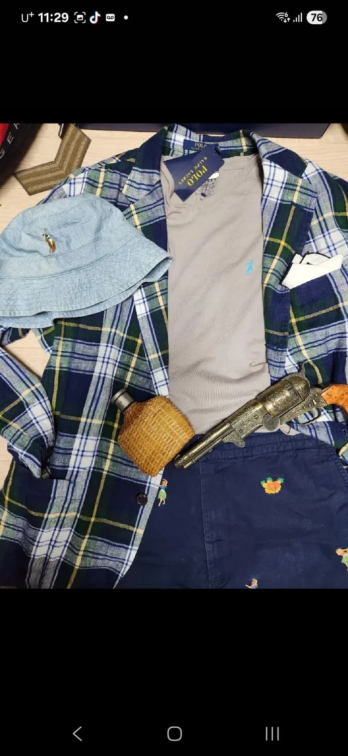 (새상품)폴로 랄프로렌 린넨 블레이저 체크 자켓 수트 상품이미지8