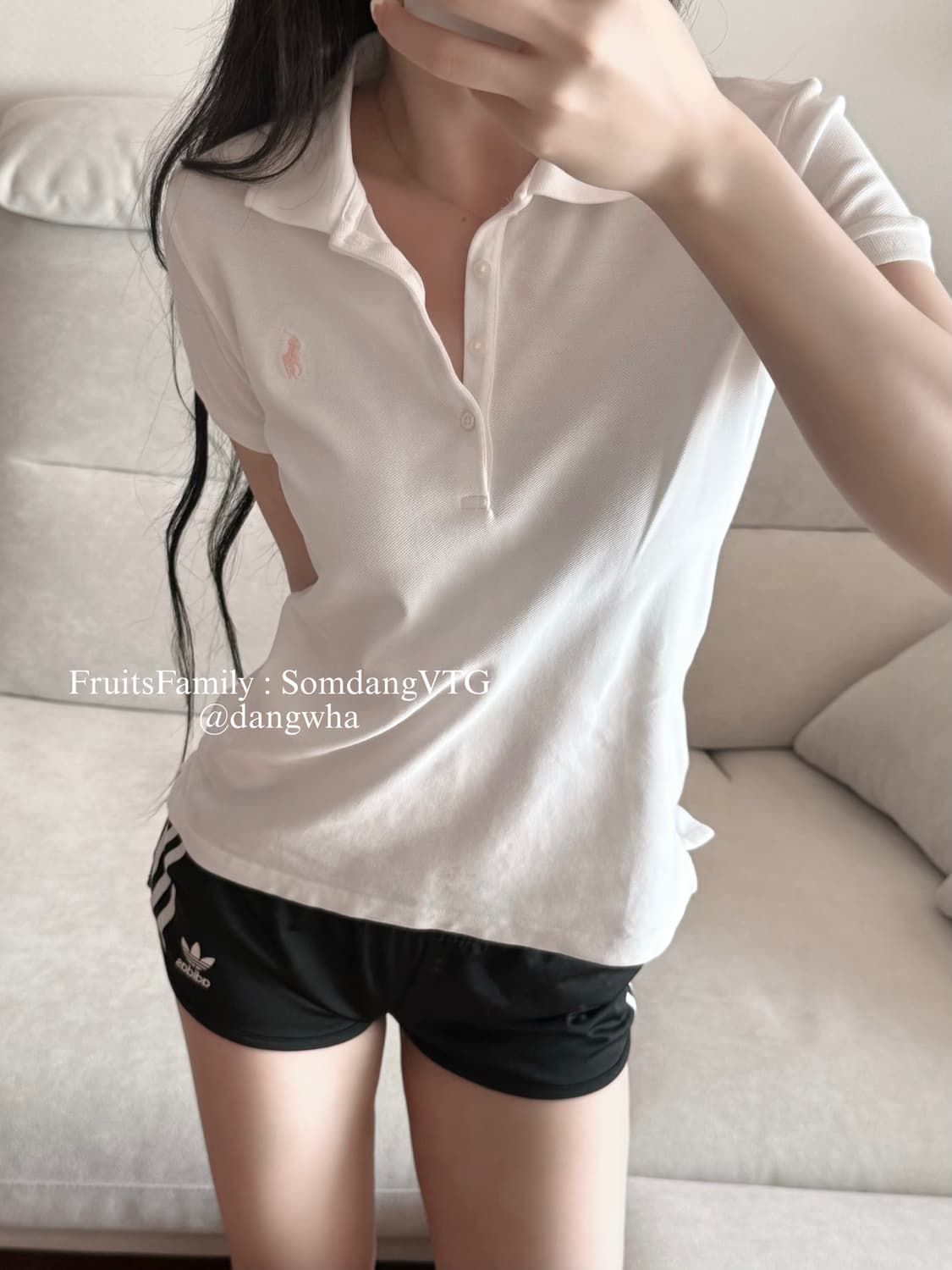 폴로 랄프로렌 딸기우유 화이트 핑크 반팔 (QR) 상품이미지1