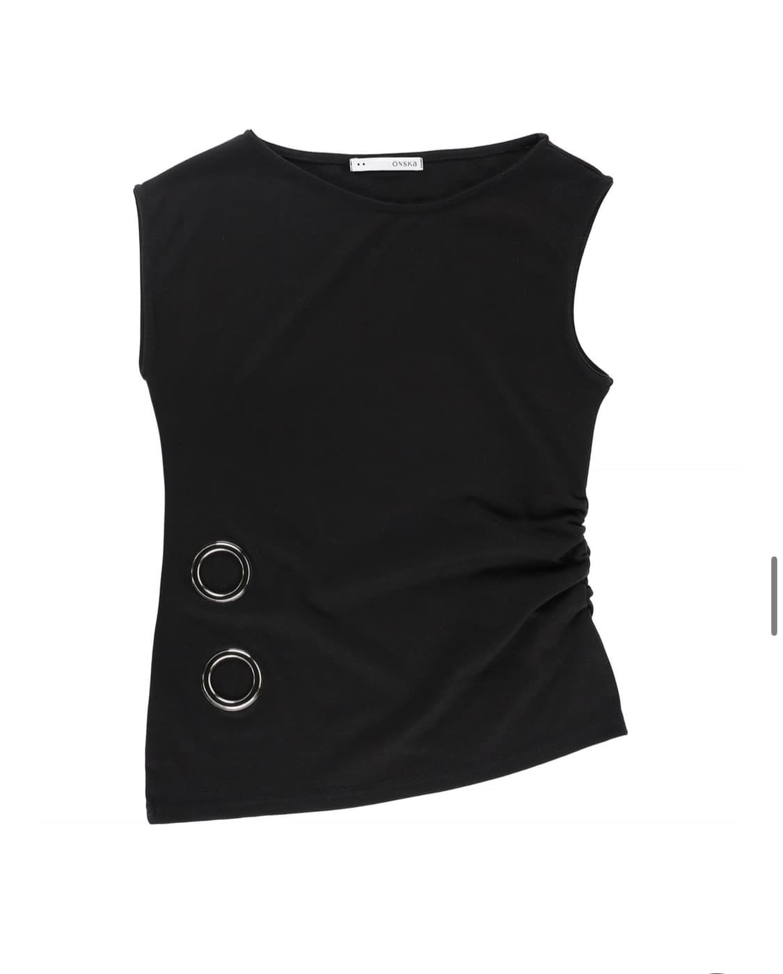 EYELET LOOSE SLEEVELESS (BLACK) 상품이미지2