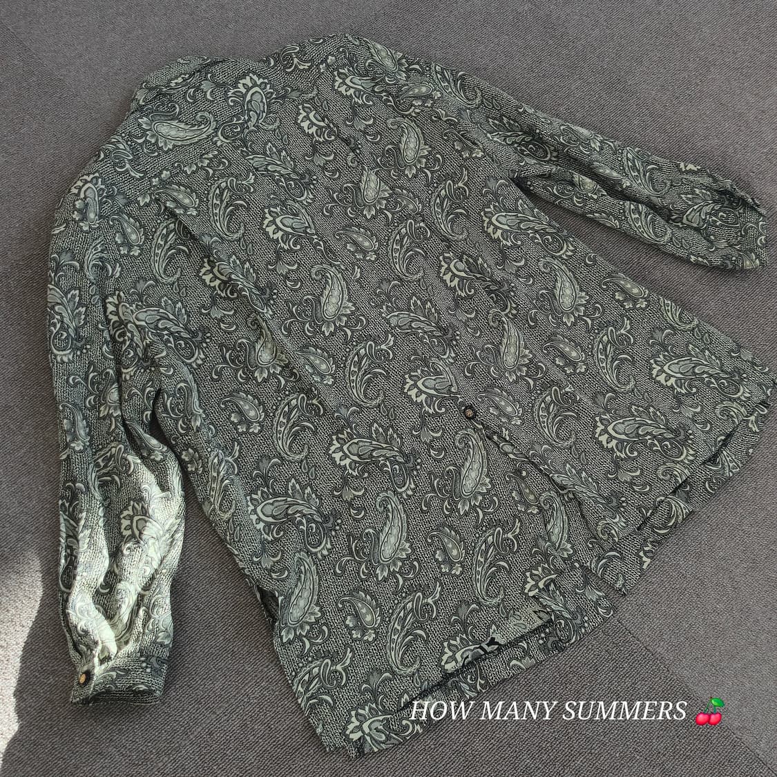 그린 패턴 블라우스 긴팔 vintage 상품이미지7