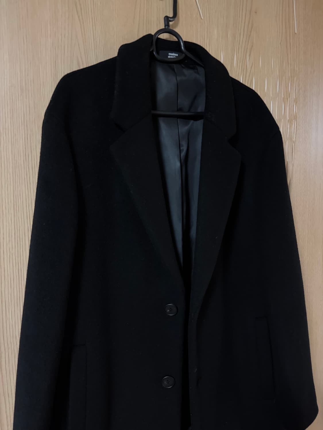 무신사 스탠다드 캐시미어 블렌드 블랙 코트 상품이미지3