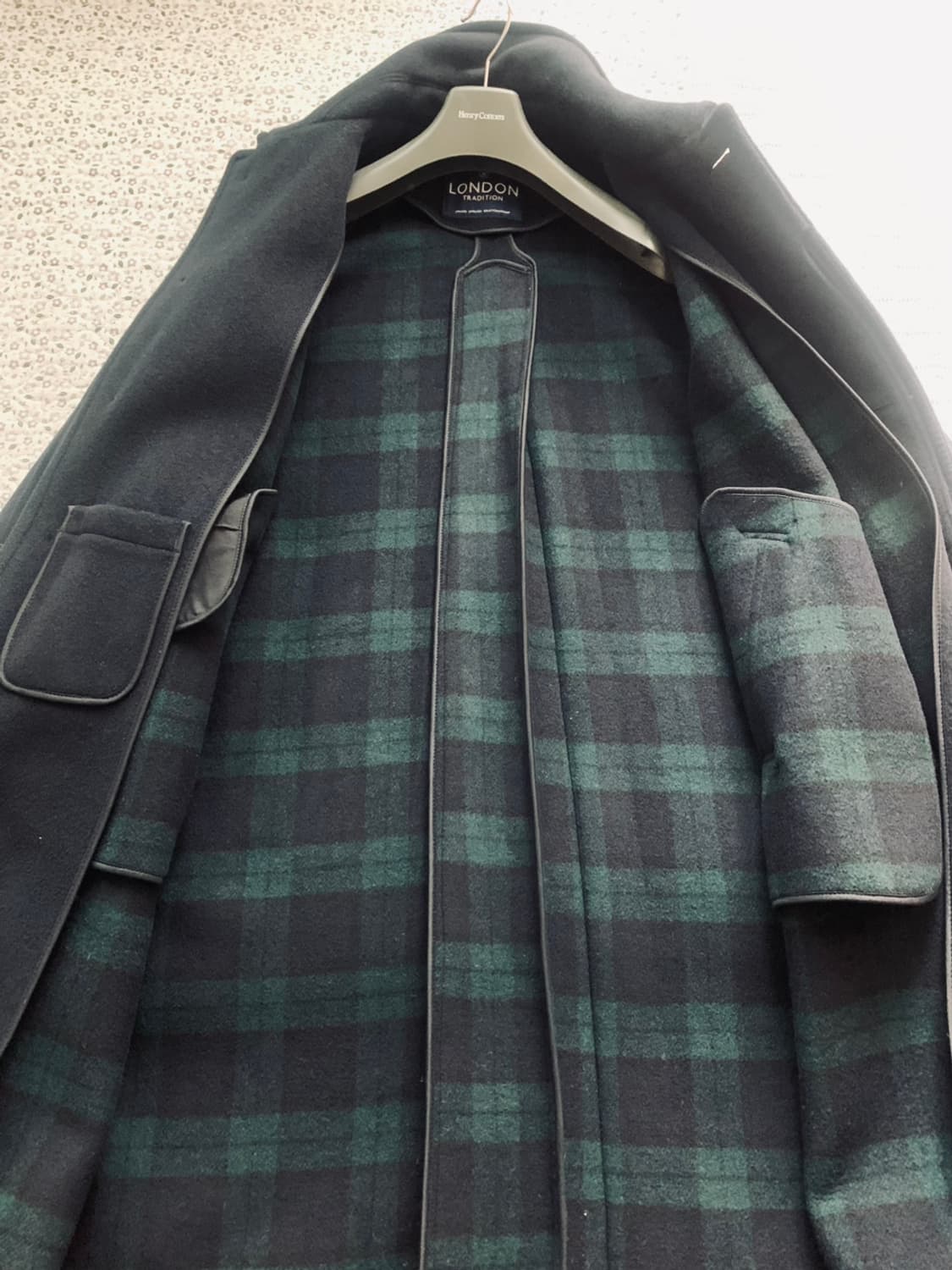 [42] 런던 트레디션 인버티드 플리츠 울 코트 네이비 BW 28 상품이미지7