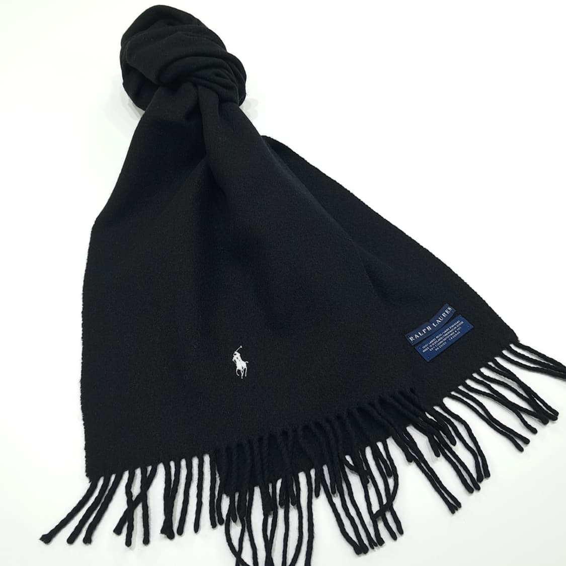 MX201 폴로 랄프로렌 블랙 램스울 목도리 머플러 상품이미지2