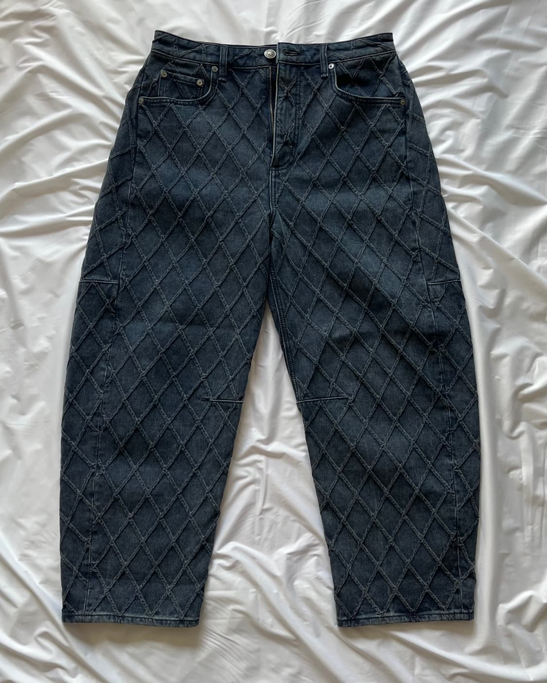 Rag&bone dark blue quilted wide leg jean 상품이미지1