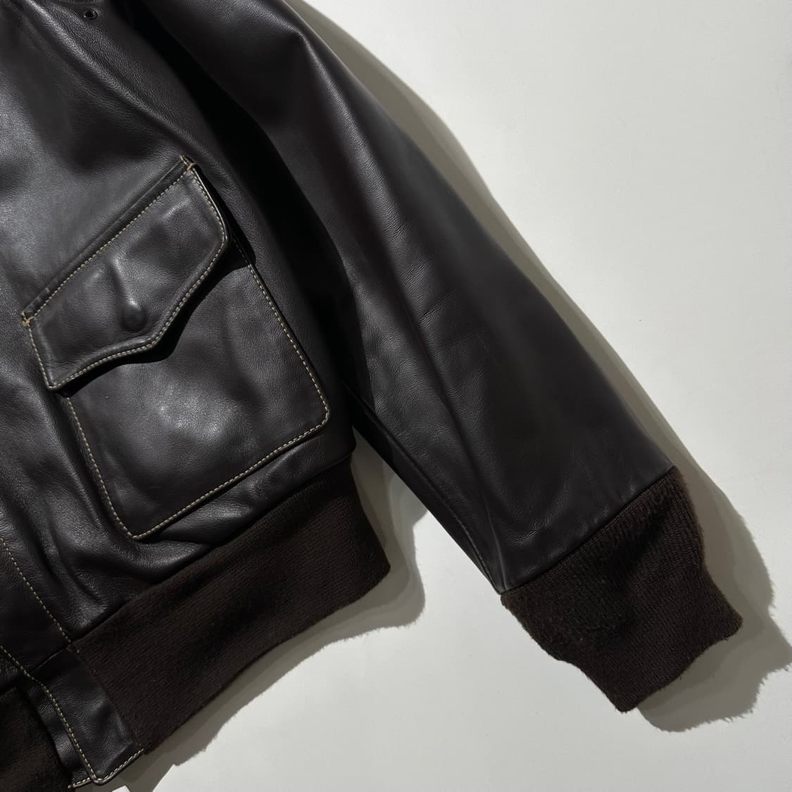 모건 프로덕션 A-2 홀스하이드 말가죽 레더 봄버 자켓 상품이미지7