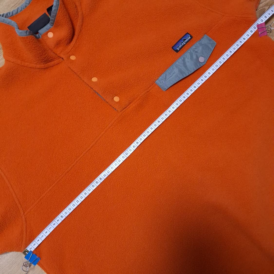 90s 빈티지파타고니아 신칠라 스냅티 오렌지 L 상품이미지8