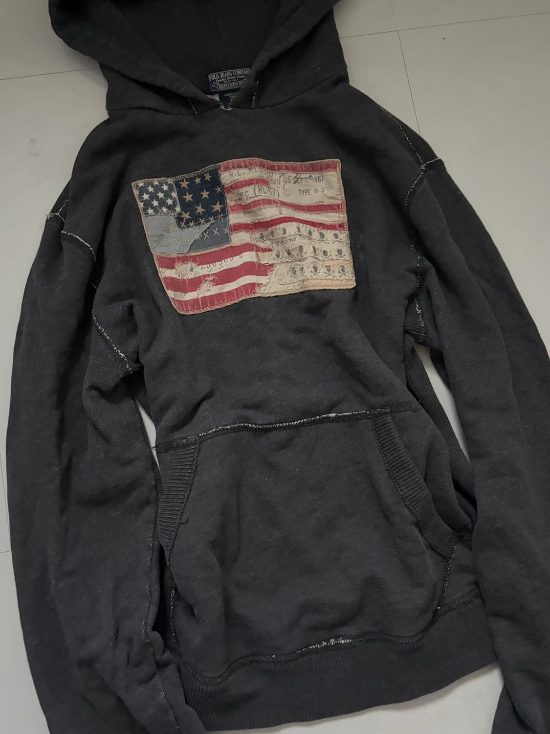 • Charcoal Polo Jeans American Flag hood 상품이미지4