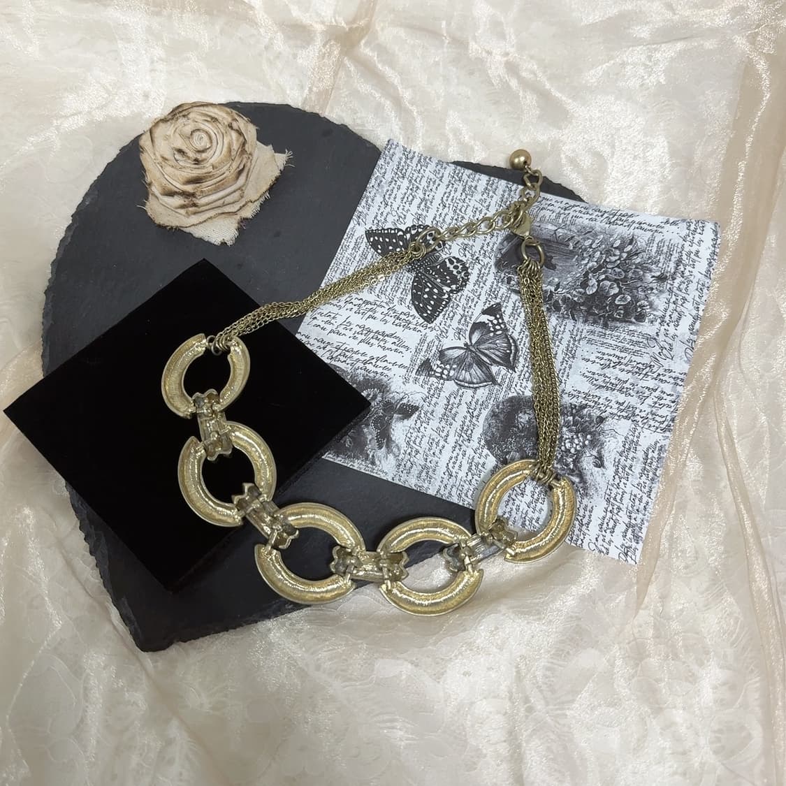 빈티지 메탈 링 레이어드 목걸이 상품이미지3