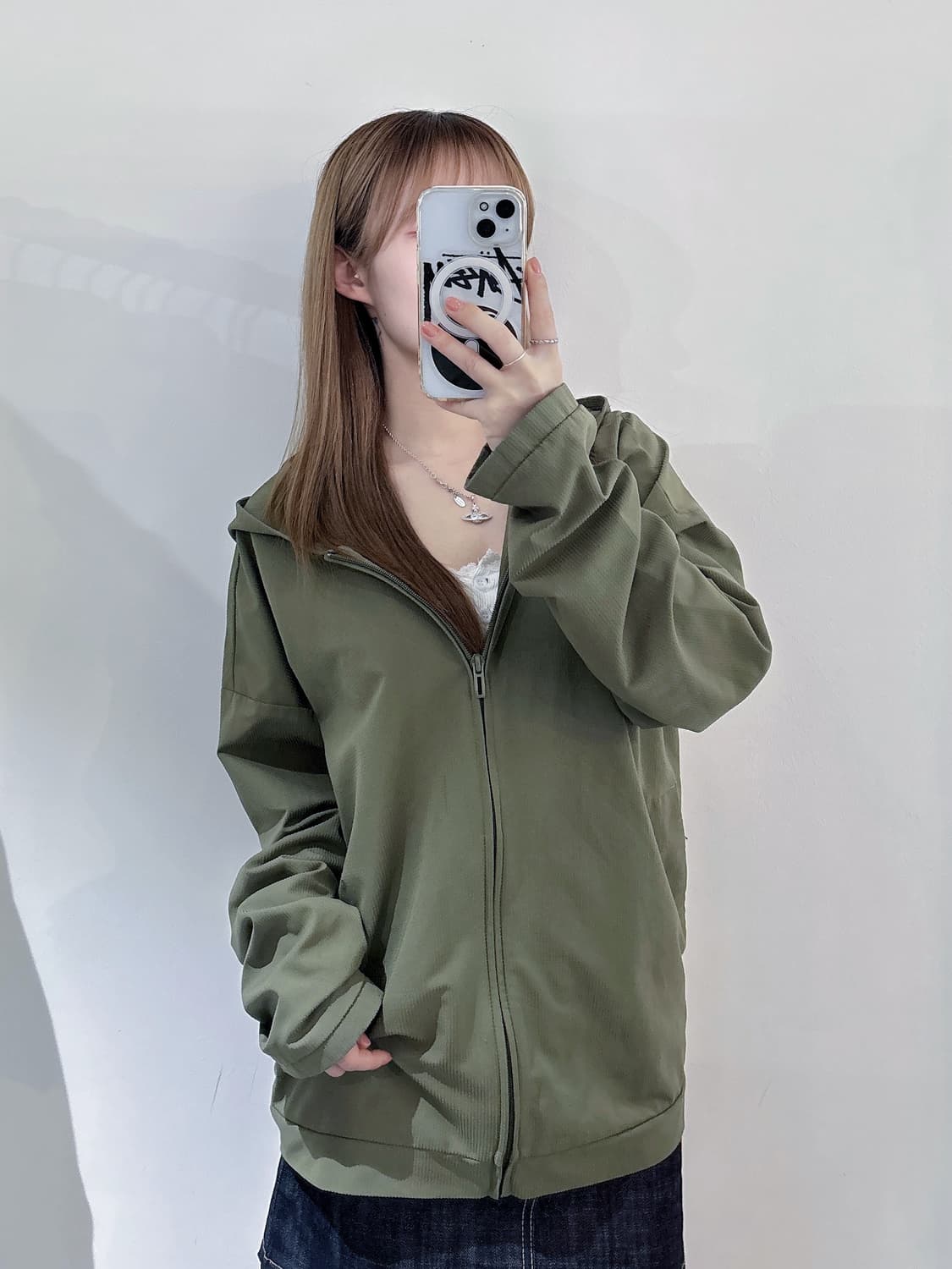 아디다스 스몰로고 카키 런닝 바람막이 상품이미지2