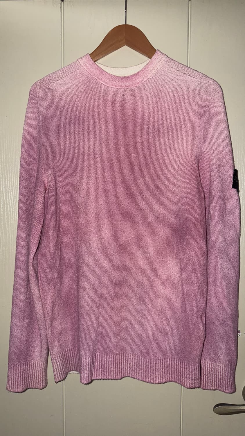 스톤아일랜드 와펜 워싱 코튼 니트 스웨터 핸드스프레이타이다이핑크스웻티셔츠 상품이미지2