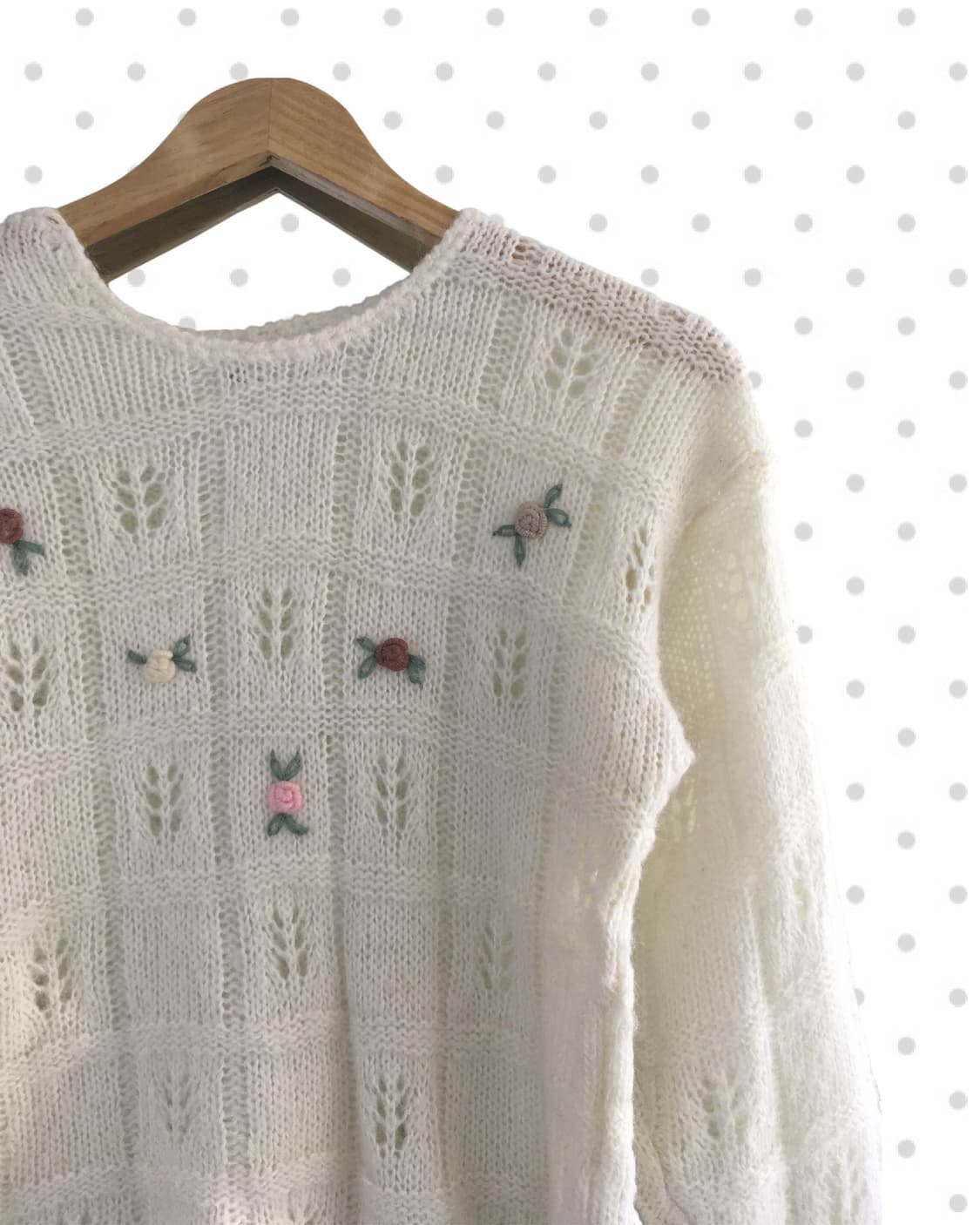 vintage floral patterned sweater ivory 상품이미지7