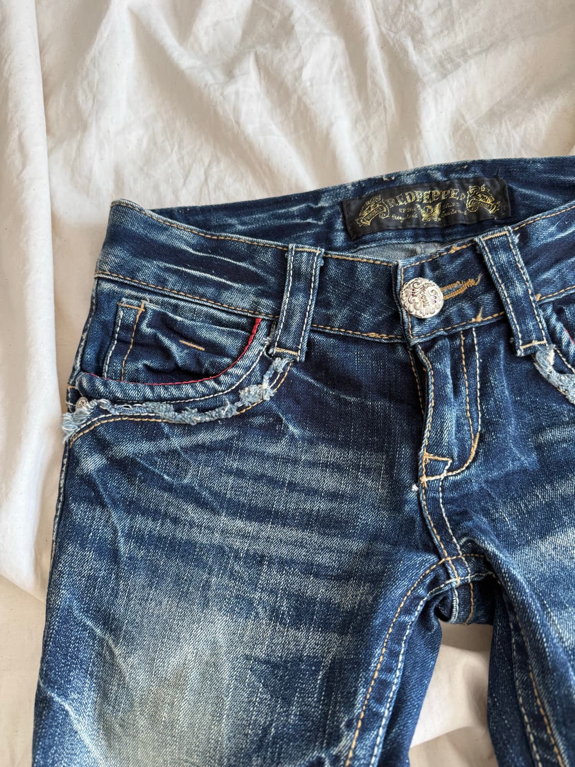 레드페퍼 해골 로우라이즈 부츠컷 데님 상품이미지7