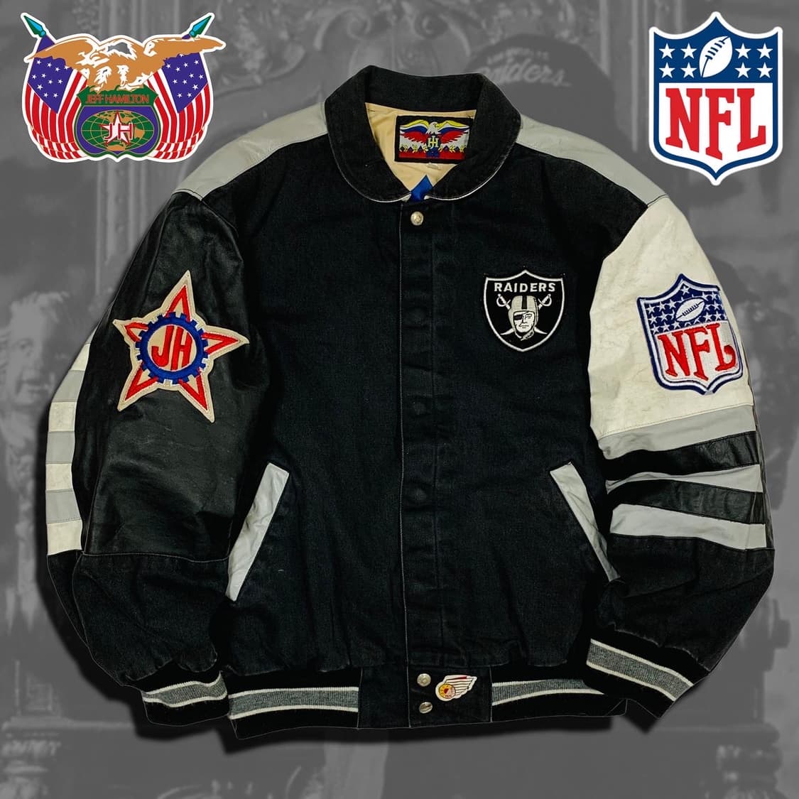 90s jeff hamilton nfl 레이더스 바시티 상품이미지1