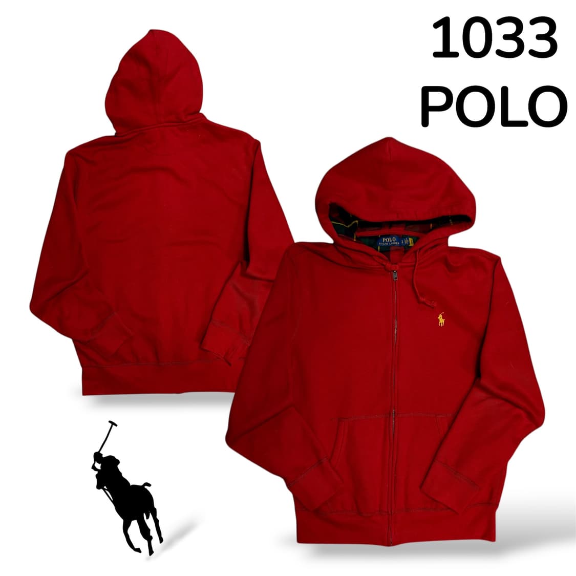 폴로 레드 후드 집업 S 상품이미지1