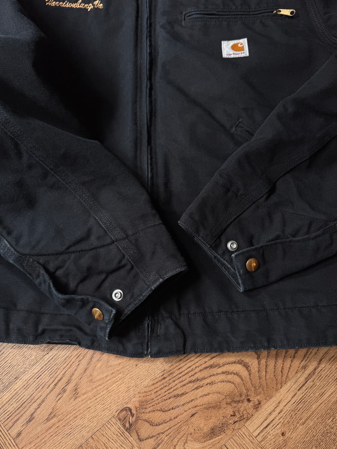 [M]칼하트 Made in USA J01 디트로이트 블랙 워크 자켓 상품이미지5