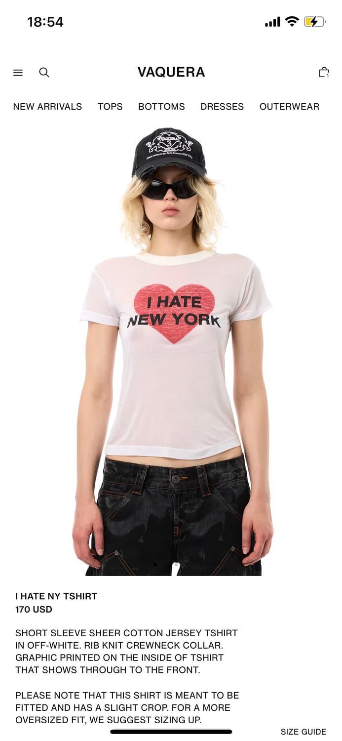 (Vaquera)I HATE NY TSHIRT 상품이미지1