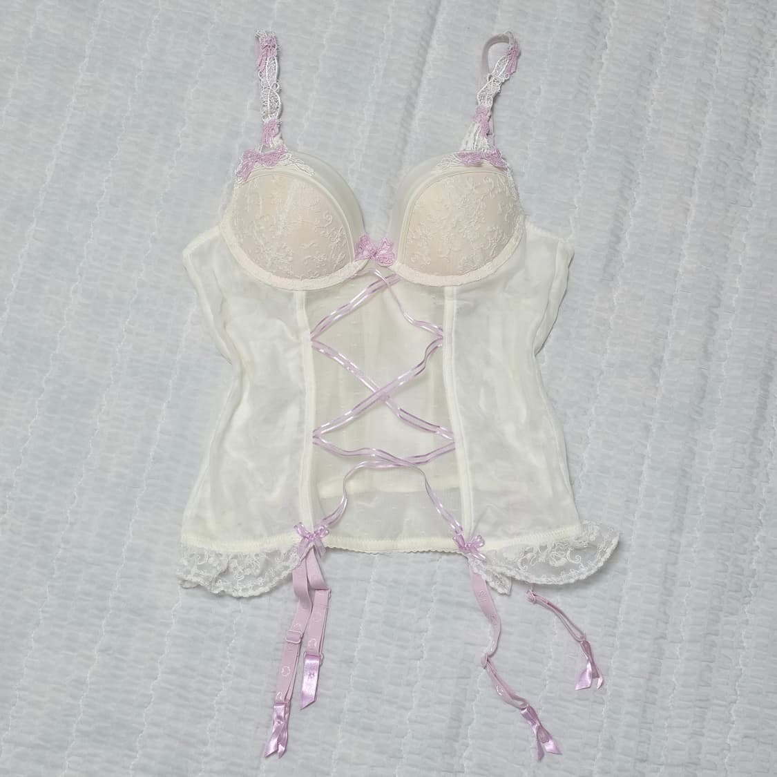 페어리 버터플라이 레이스 코르셋 란제리브라탑 +가터벨트 상품이미지1