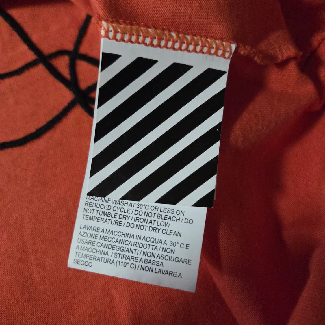 오프화이트 앱스트랙 애로우 오버 반팔 티셔츠 xs 오렌지 상품이미지8