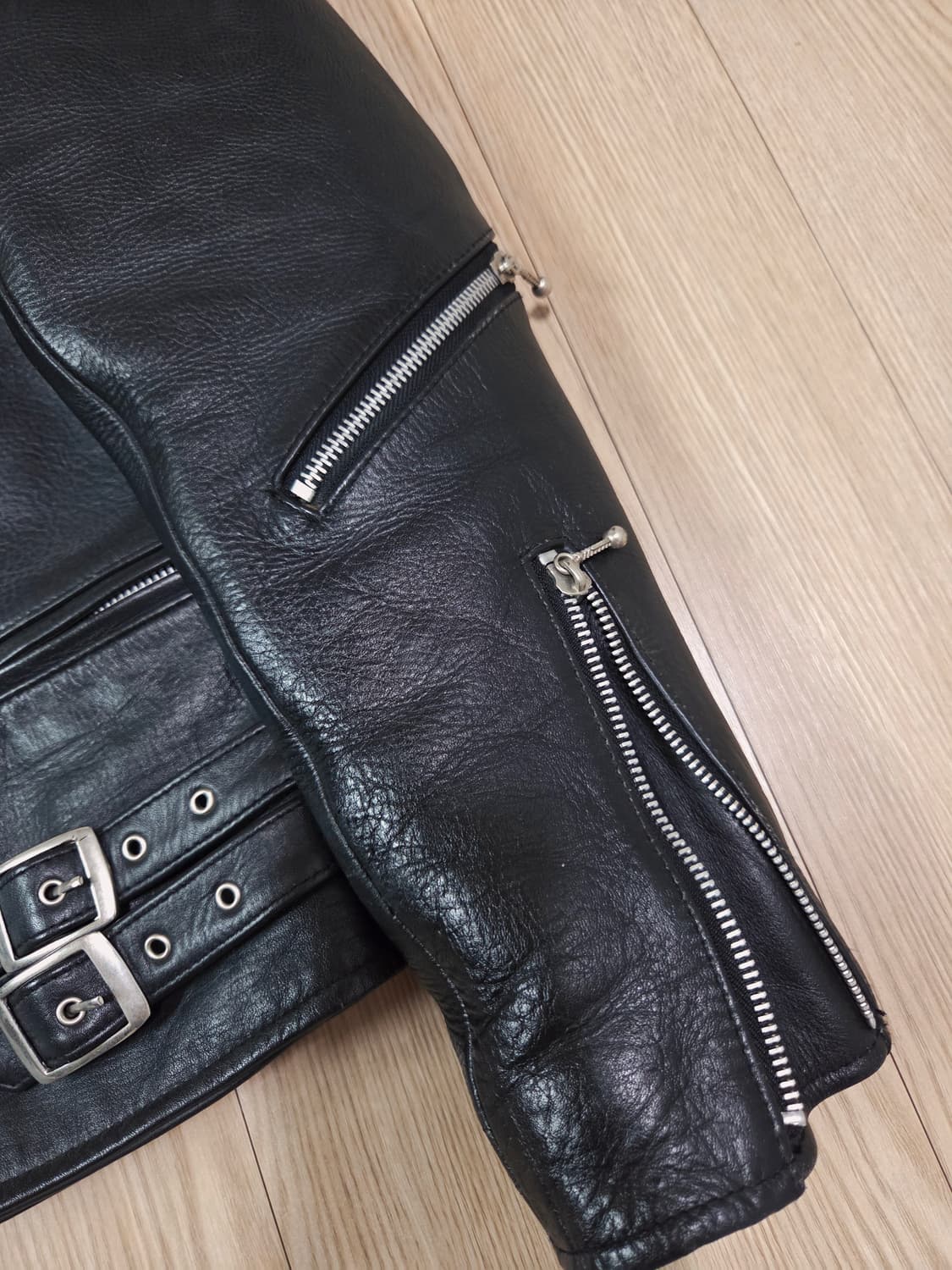 ECHTES LEDER 블랙 레더 라이더 재킷 상품이미지6