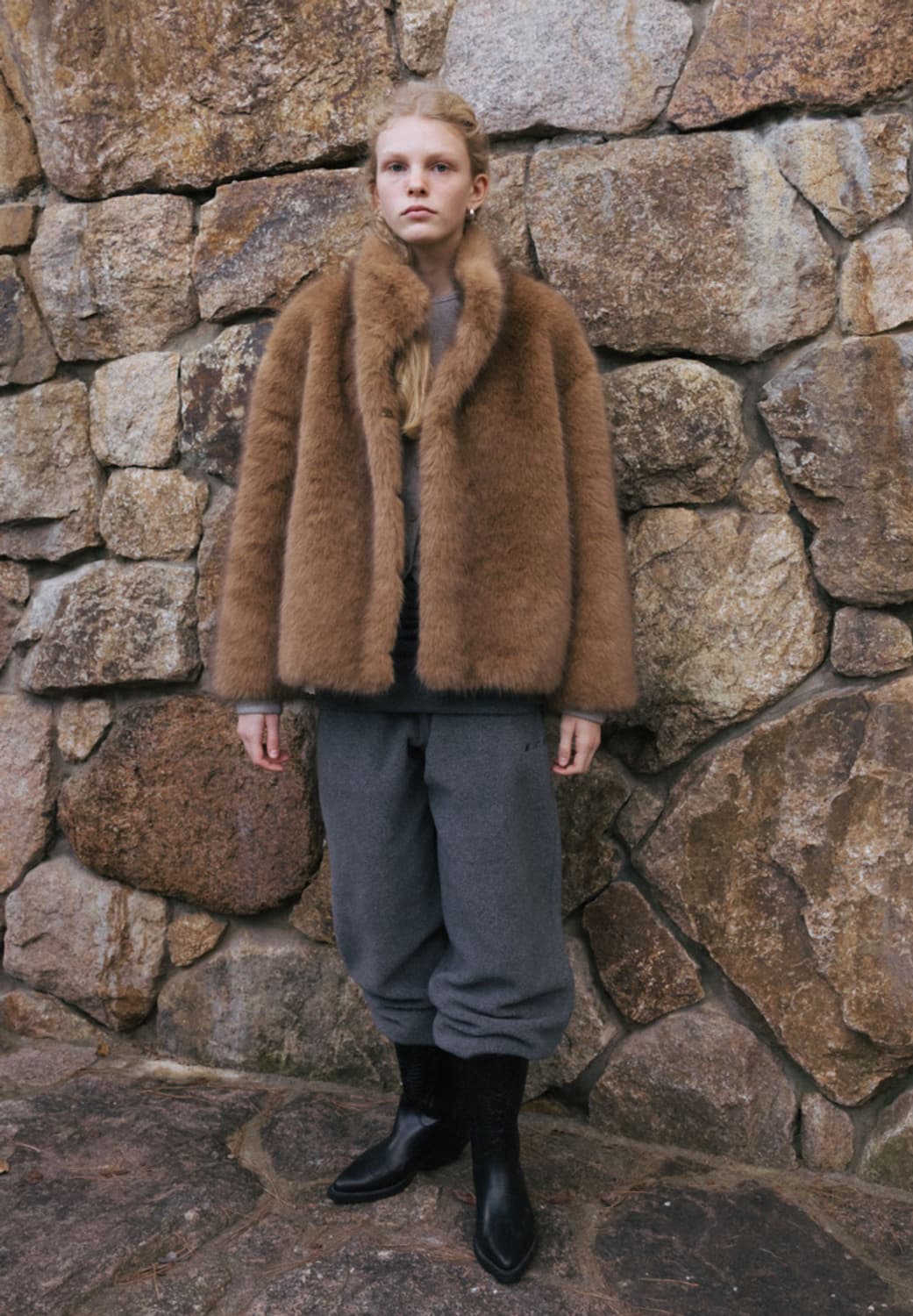 MONOHA Fur Half Jacket (BEIGE) 새제품 상품이미지1