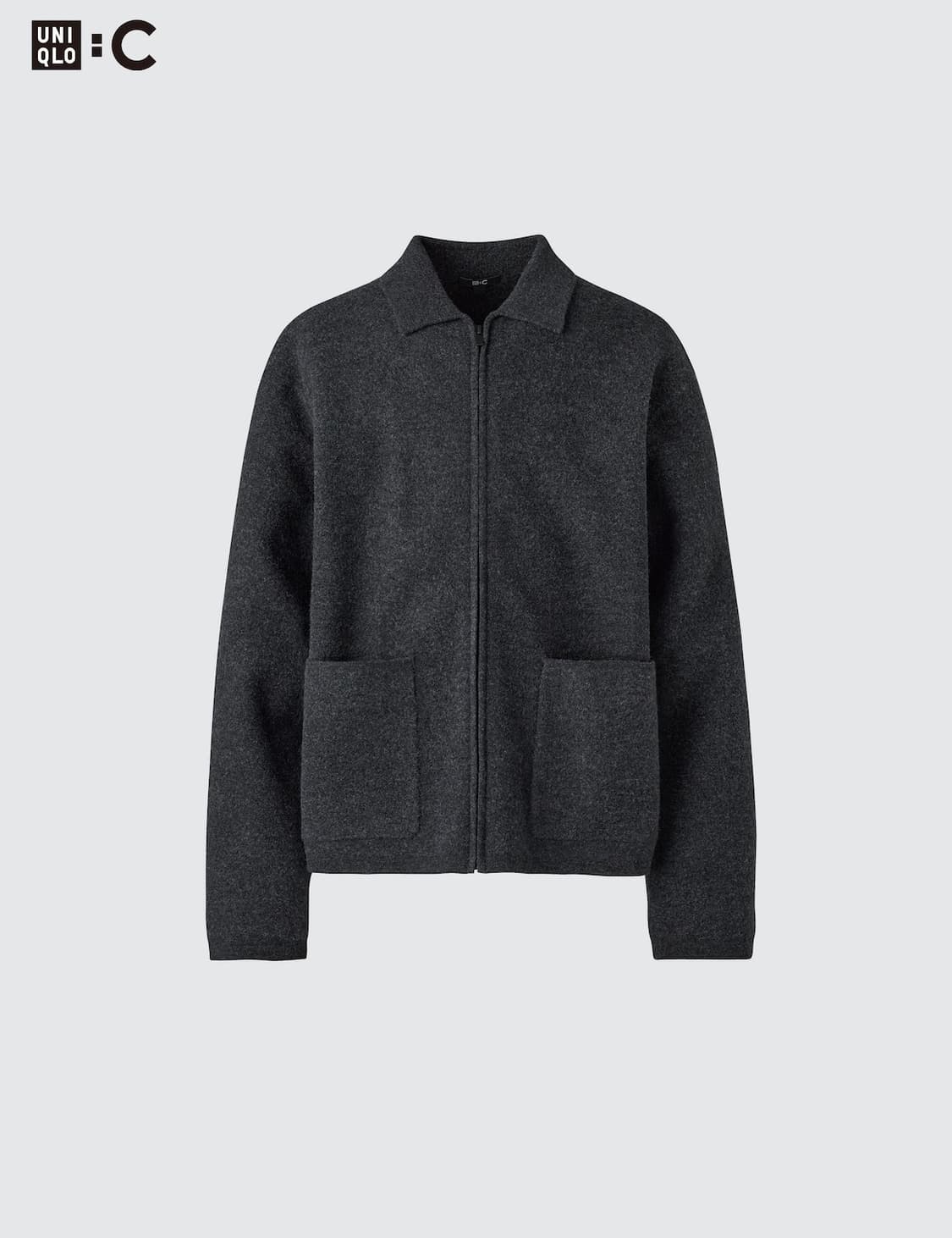 유니클로 C 니트풀집재킷 다크그레이 L 상품이미지2