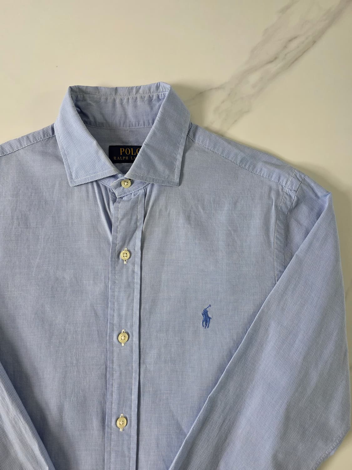 Polo Ralph Lauren / 블루 잔체크 드레스셔츠 상품이미지1