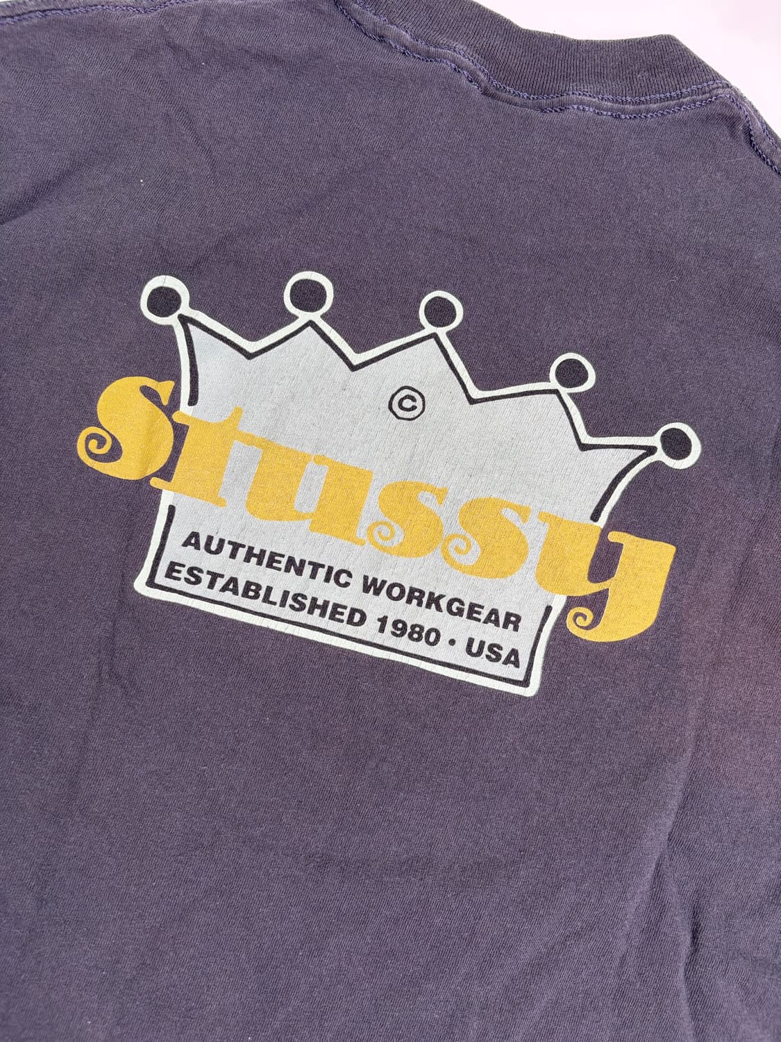 90s Stussy Crown Tee (black) 상품이미지6