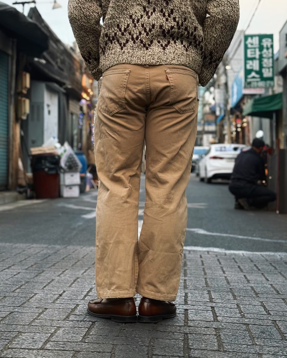 00‘s 리바이스 501 스트레이트 핏 카멜 데님 팬츠 36 상품이미지10