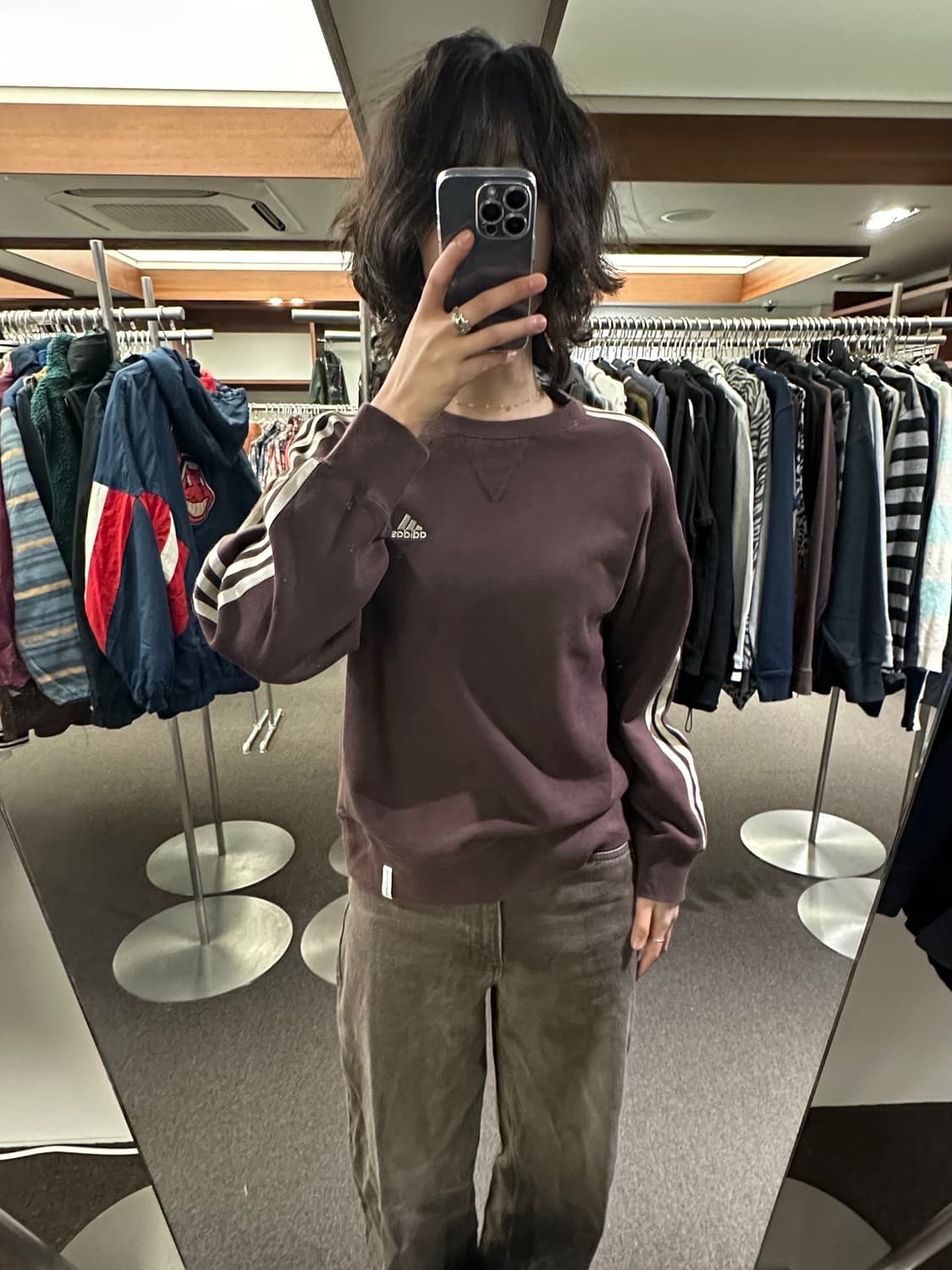 S)아디다스 빈티지 에센셜+3S 프렌치 테리 크루 스웻셔츠 상품이미지2