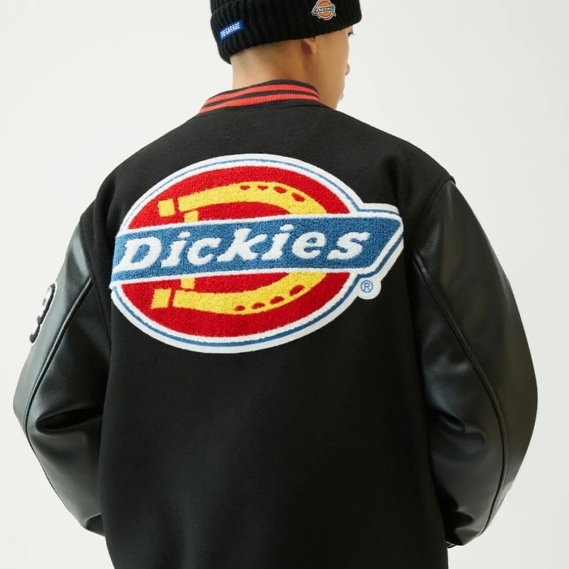 디키즈 아이코닉 로고 레터맨 재킷 Black 상품이미지2