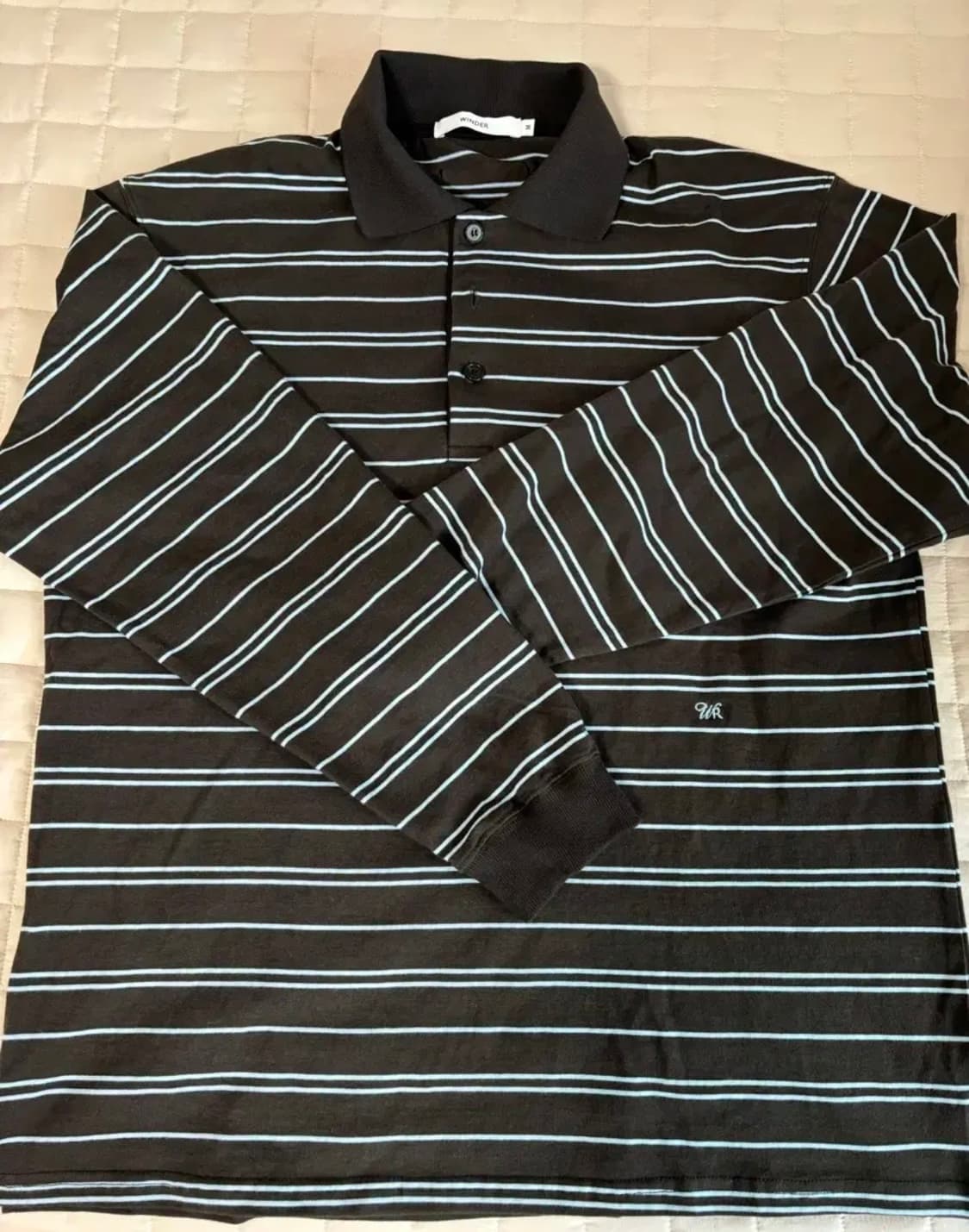  윈더 스트라이프 코튼 티셔츠 m (차콜브라운) 상품이미지2