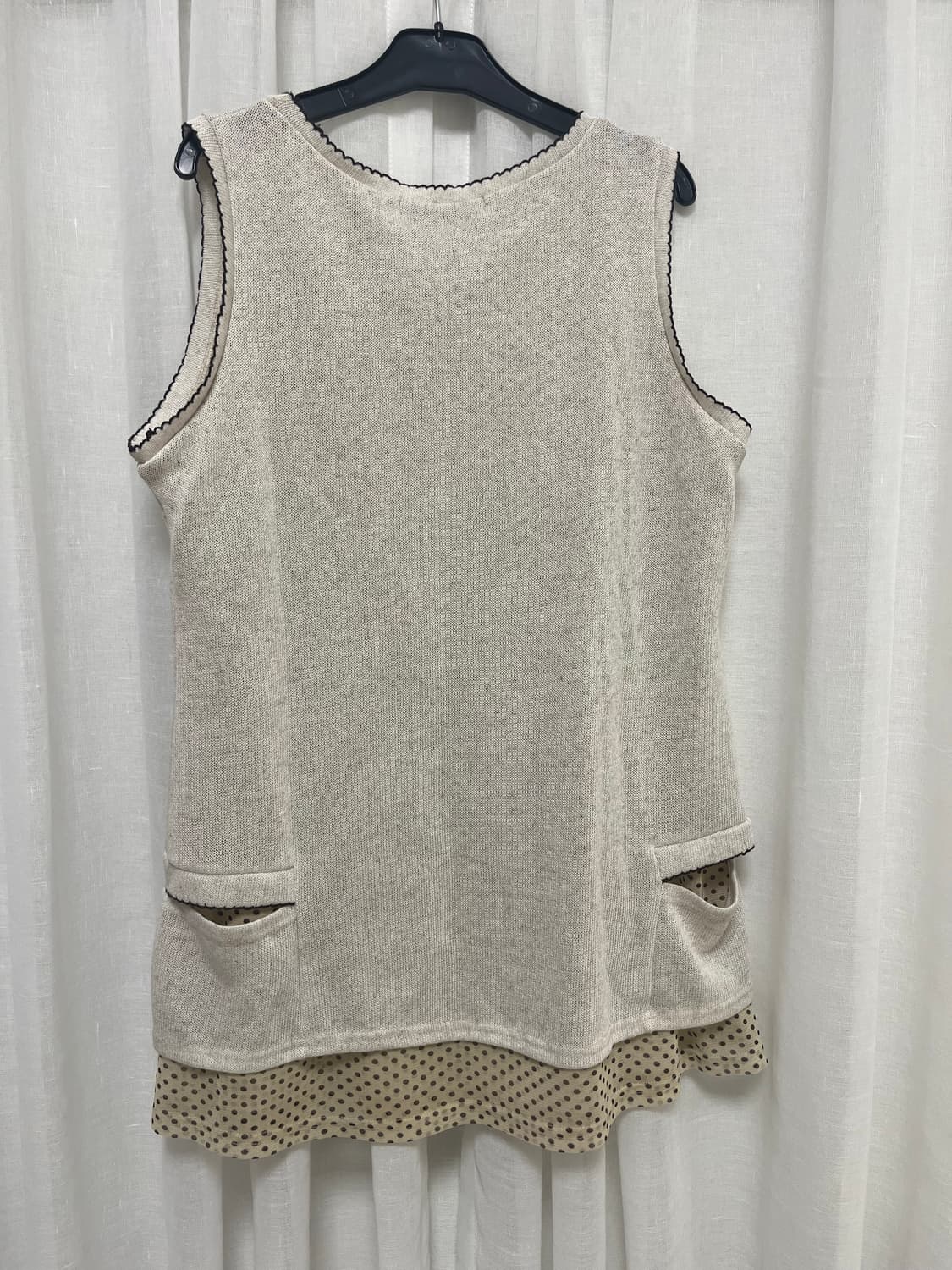 일본 빈티지 모리걸 도트 나시 상품이미지2