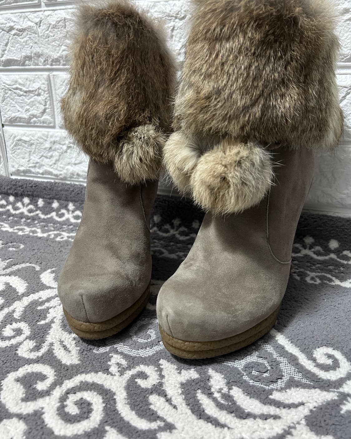 Ash 아쉬 웨지 스웨이드 퍼 부츠 상품이미지3