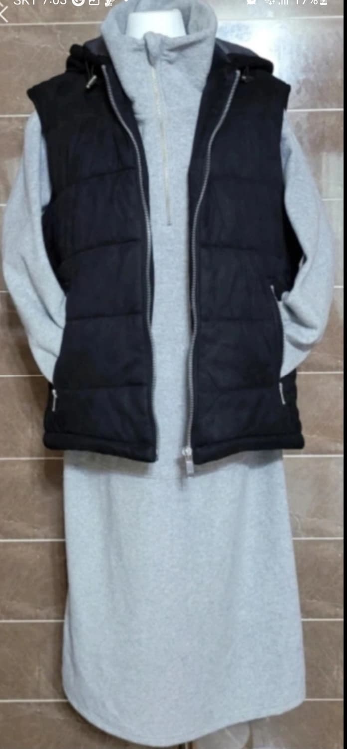 👠여성xl사이즈👠핑크시슬리 원피스와 자라 조끼세트 상품이미지1