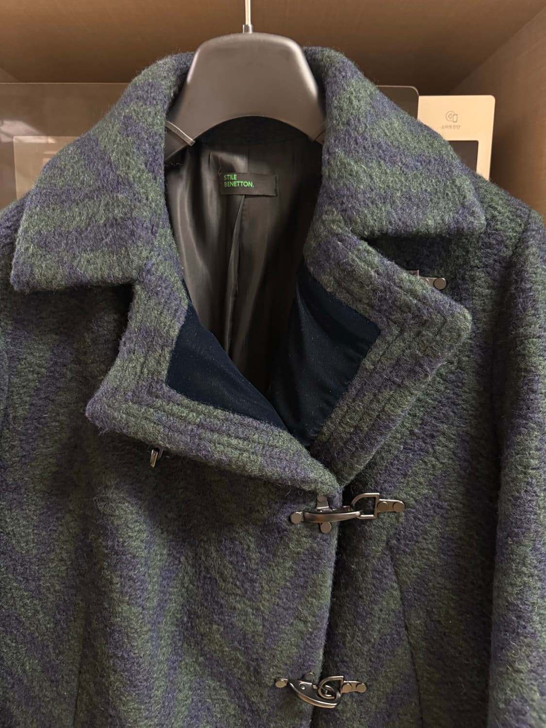 베네통 단종 희귀 울 헤링본 그린 자켓 A급 상품이미지4