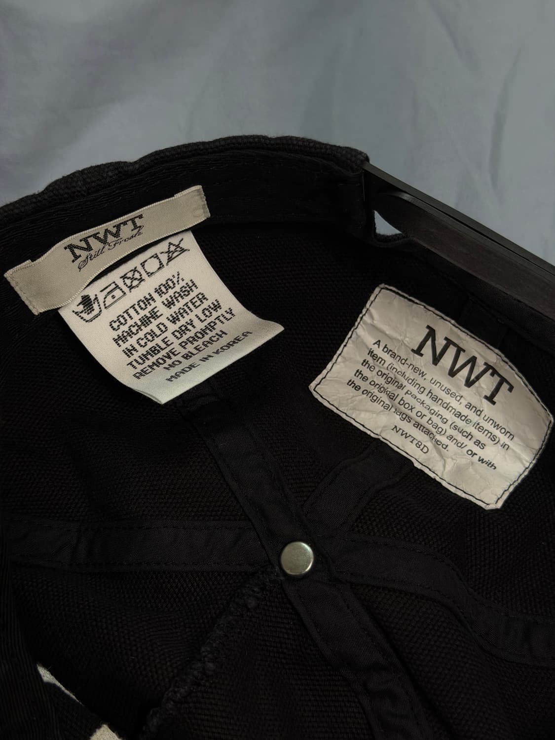 NWT 엔더블유티 90s 옥스포드 볼캡 블랙 상품이미지7