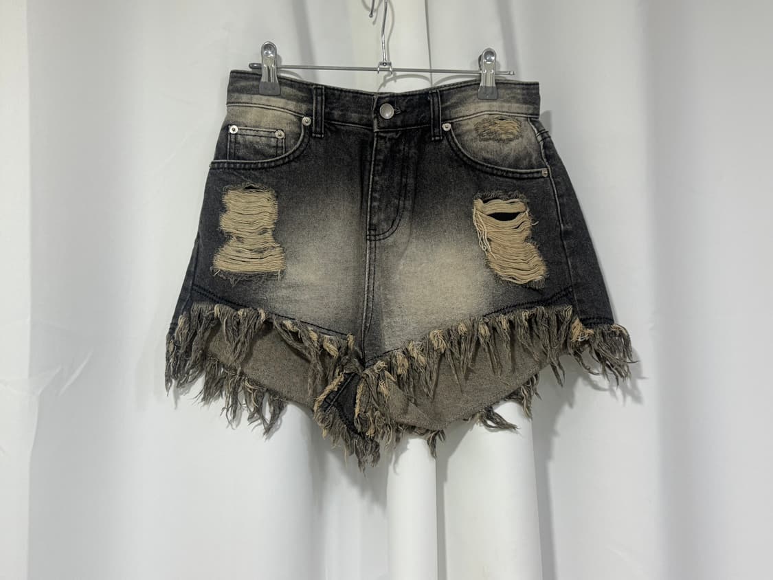 BOHEMIAN SEOUL 보헤미안 서울 데미지 워싱 쇼츠 팬츠 그레이 상품이미지1