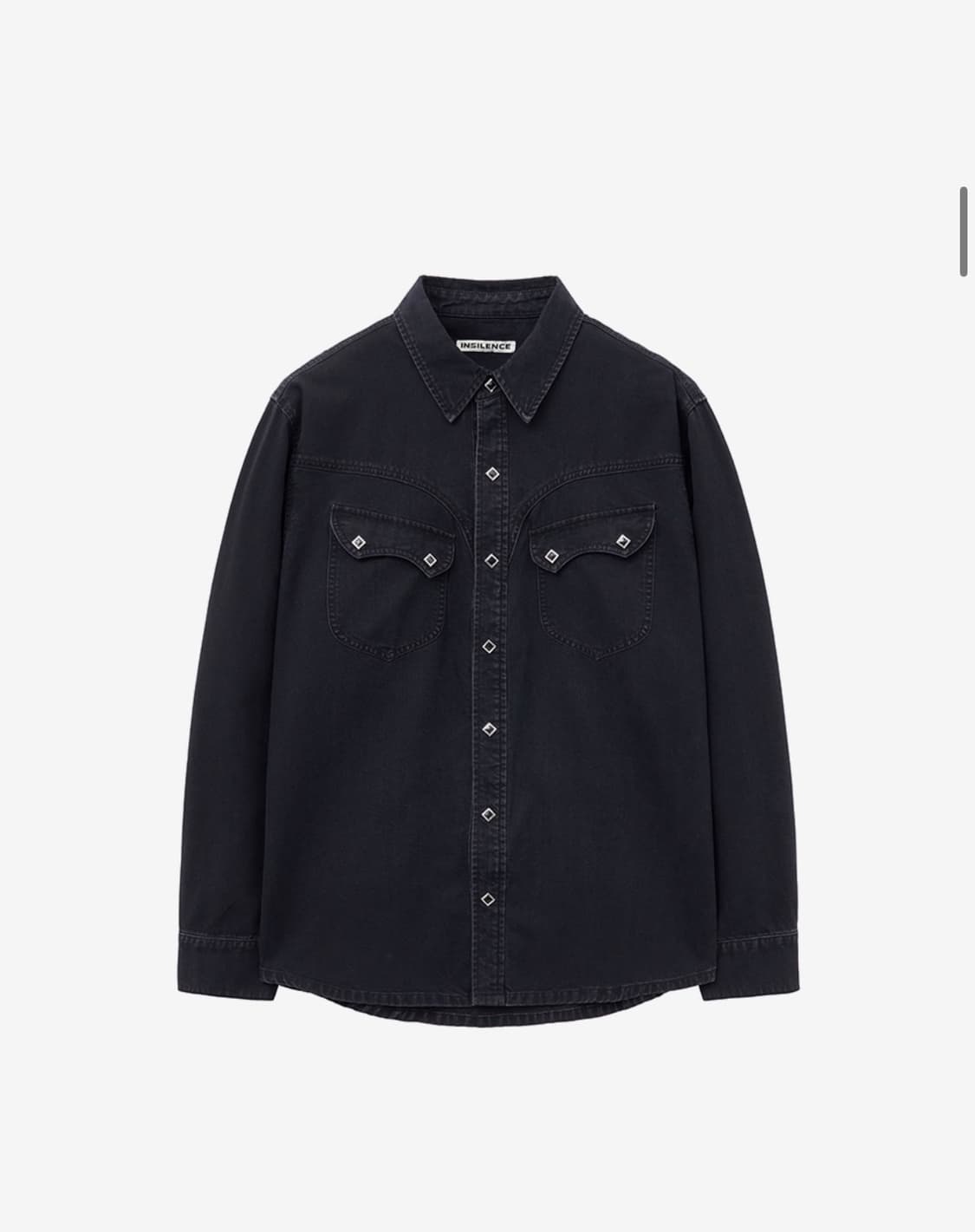 (새상품)(L)인사일런스 워시드 데님 웨스턴 셔츠 WASHED BLACK 상품이미지5