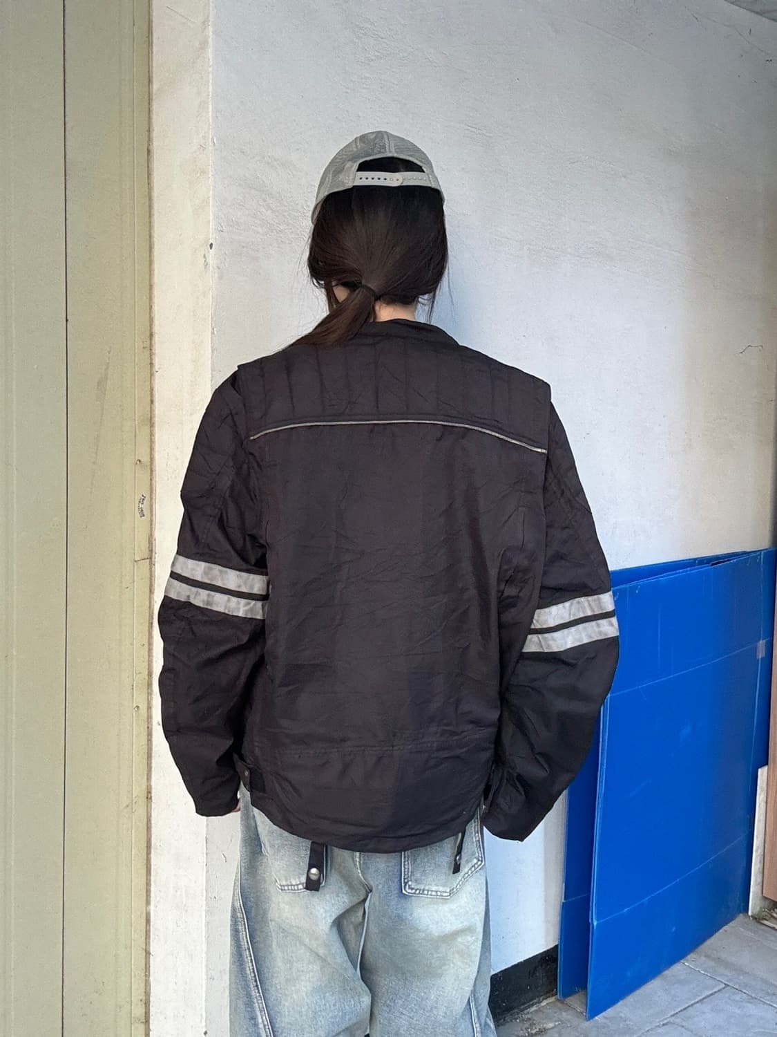 90s 올드스쿨 스컬 레이싱 바이커 자켓 상품이미지5