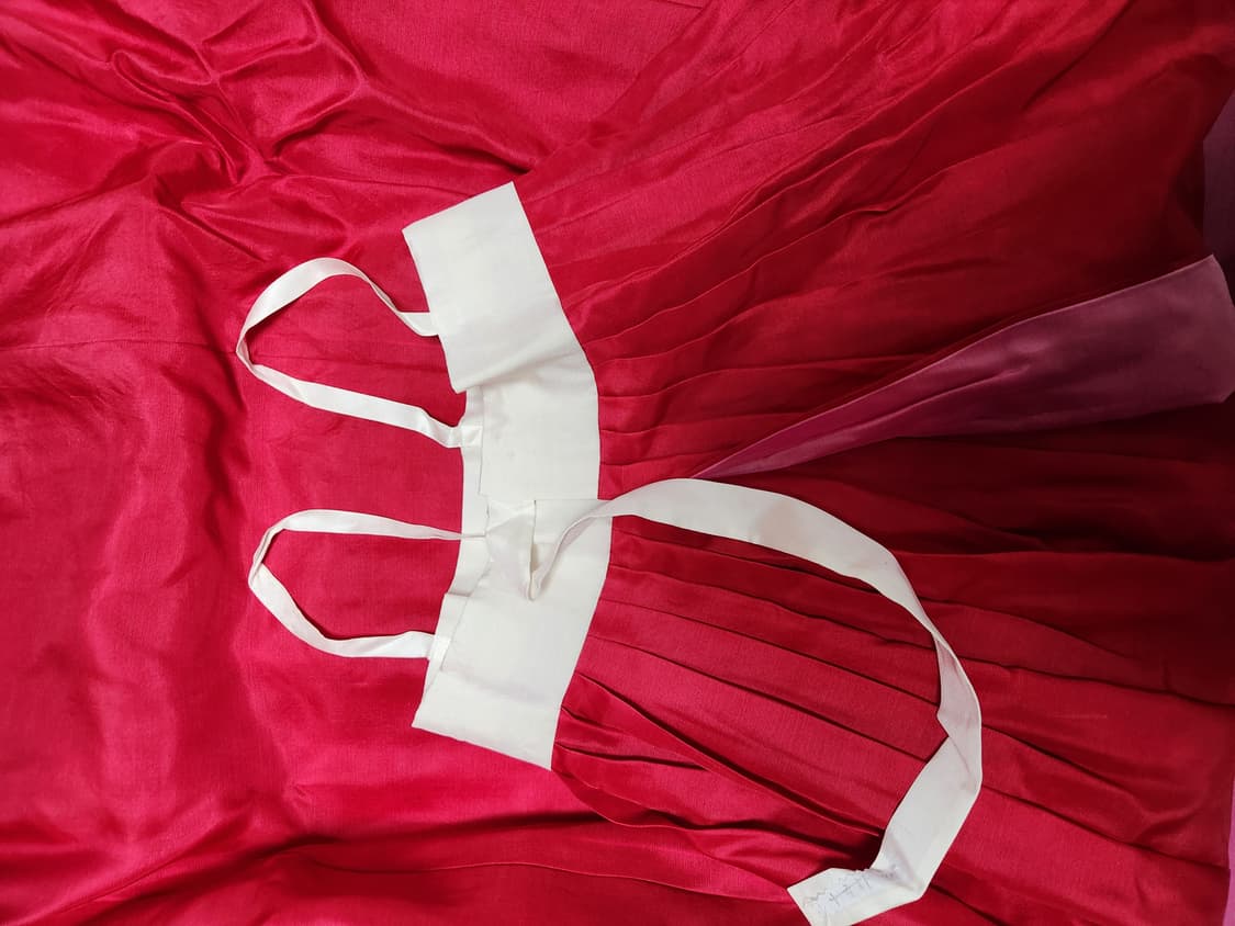 금단제 한복 풀세트 색동 저고리 붉은 치마 90~95 상품이미지6