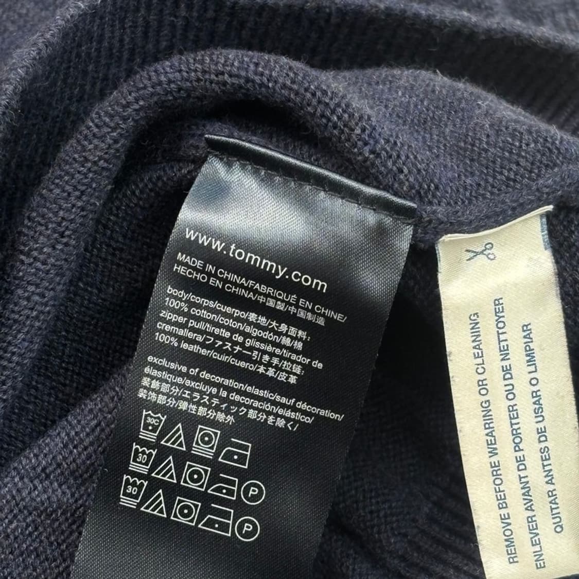 TOMMY HILFIGER 하프 집업 니트 네이비 M 상품이미지8