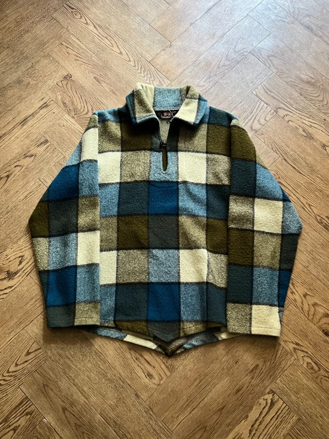 [M]70's 울리치 USA 체크 울 아노락 셔츠 상품이미지1