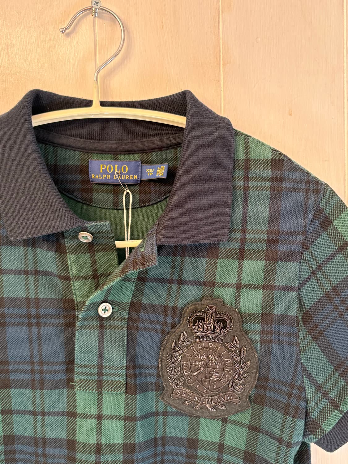 POLO  Big patch check collar T 상품이미지3