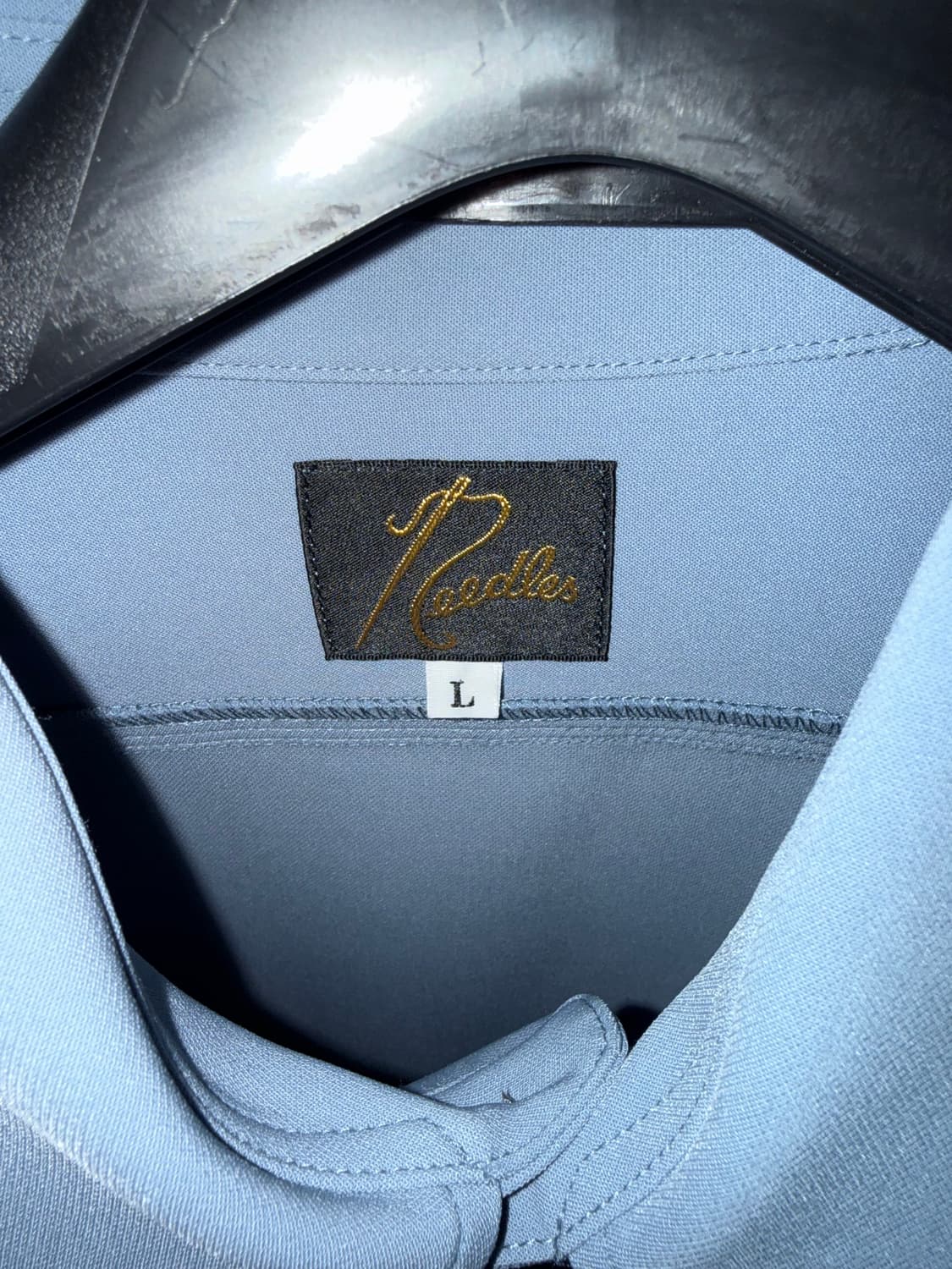 니들스 스튜디오스 별주 셔츠 블루 L사이즈 상품이미지3