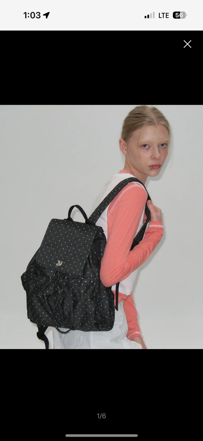 여밈 백팩 스타 블랙  상품이미지1