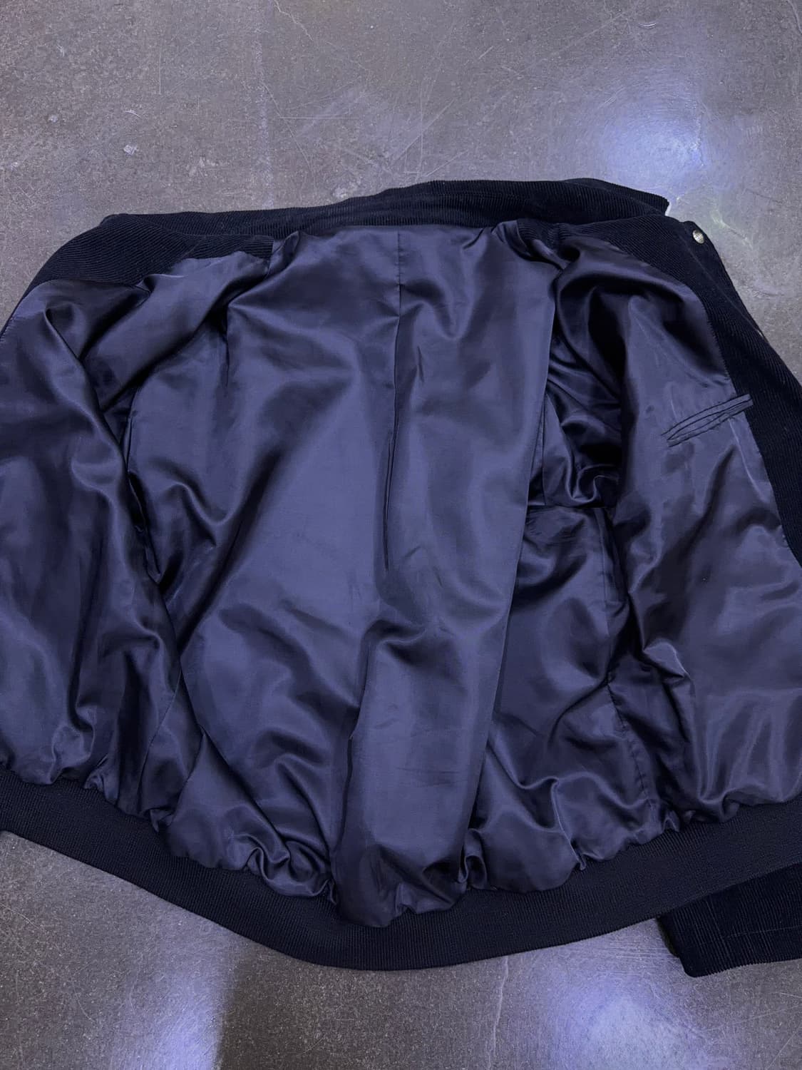 블랙 코듀로이 새틴 배색 블루종 자켓 상품이미지8