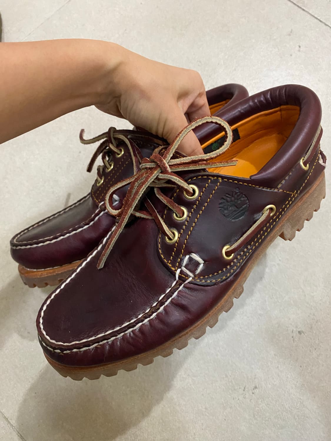 팀버랜드 3아이 보트슈즈 버건디 6.5 상품이미지1