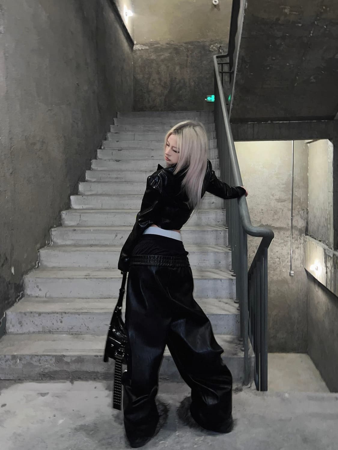 Double Waist Wide Leg Leather Pants 상품이미지6